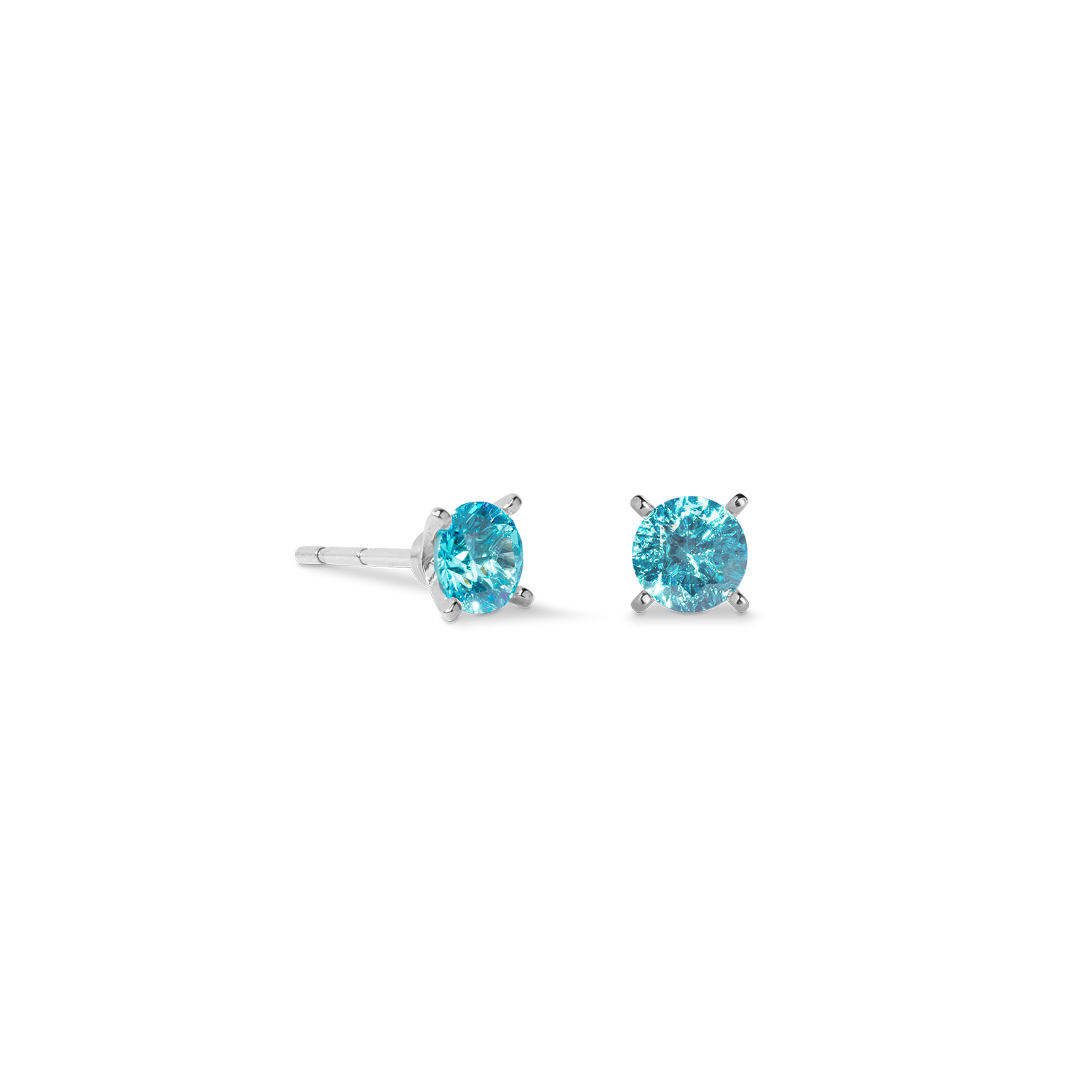 Orecchini a buco Glam Dot 5 mm argento-acqua
