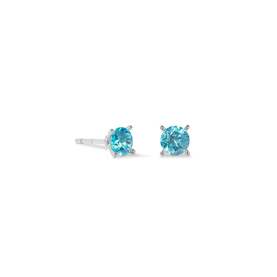 Orecchini a buco Glam Dot 5 mm argento-acqua