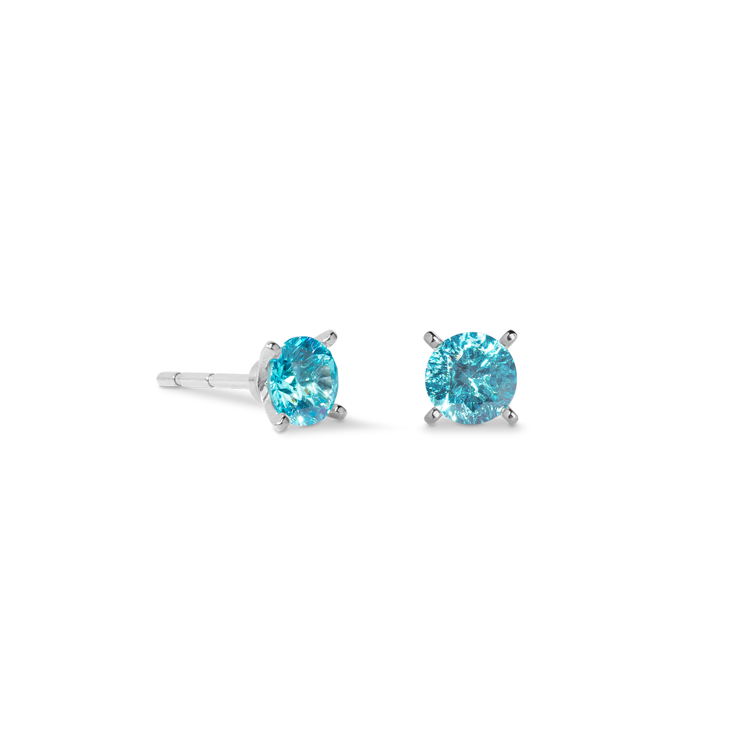 Orecchini a buco Glam Dot 5 mm argento-acqua