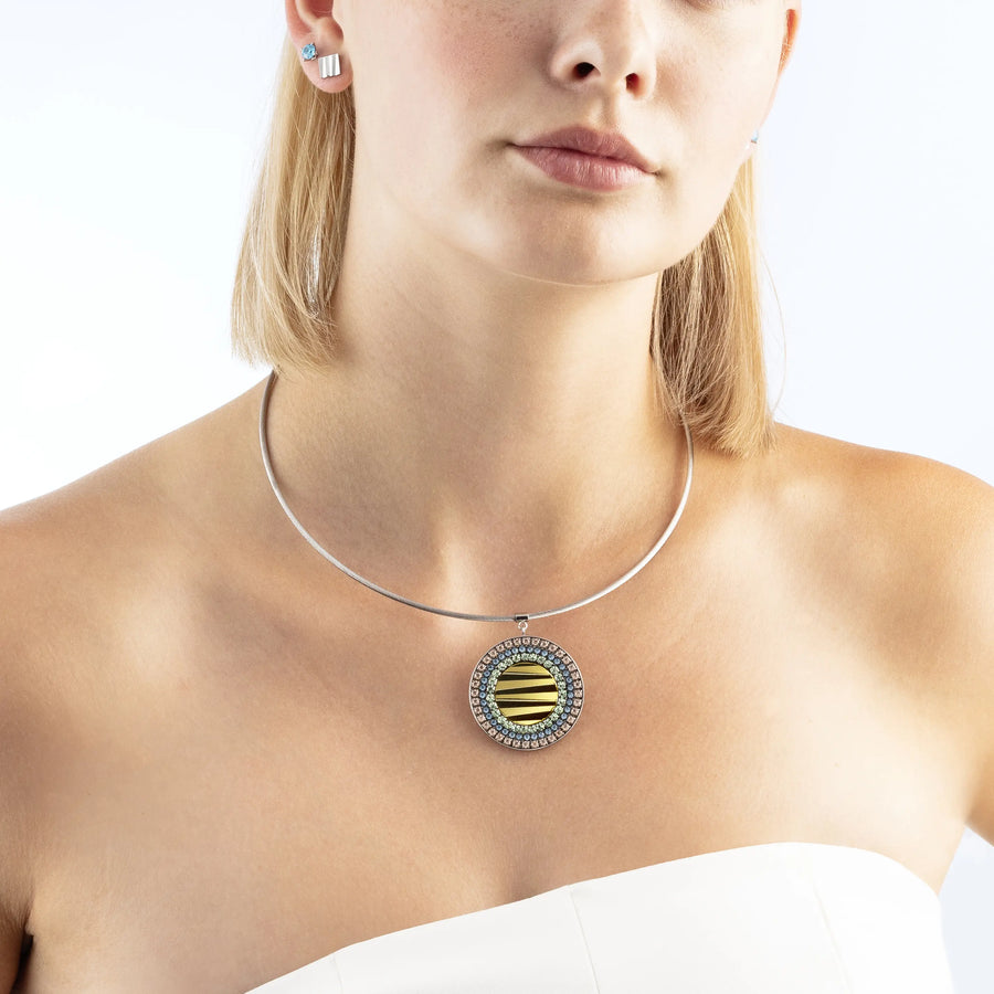 Orecchini a buco Glam Dot 5 mm argento-acqua