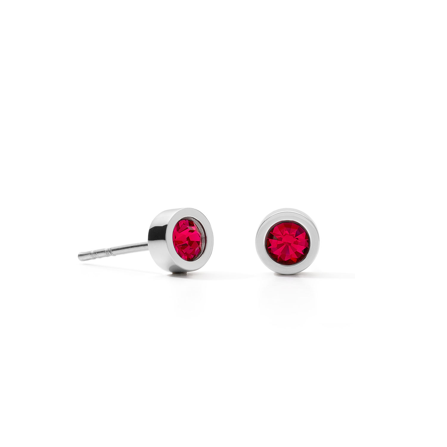 Orecchini Sparkling Dot argento-rosso