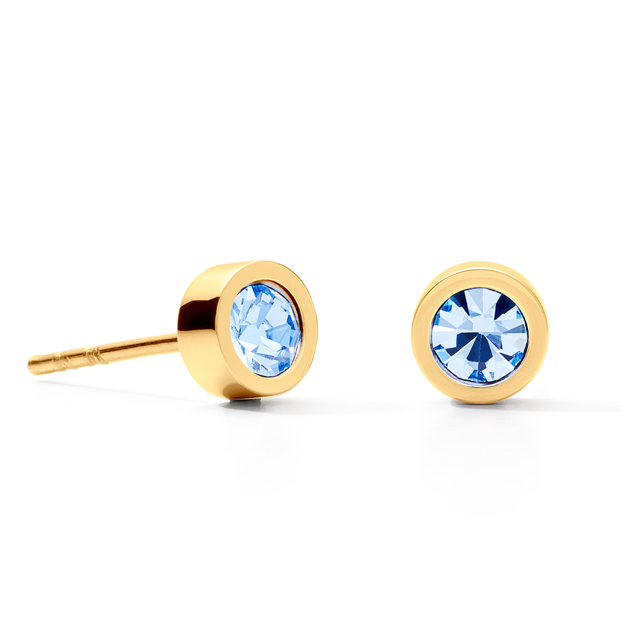 Orecchini Sparkling Dot oro-blu chiaro