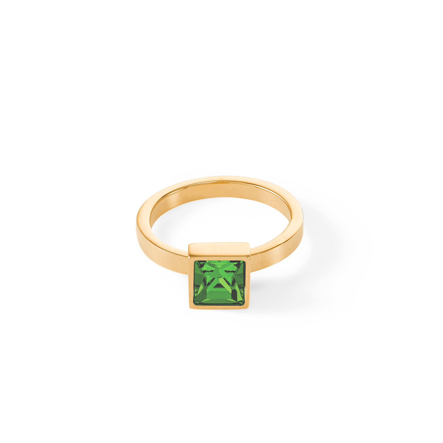 Anello Brilliant Square big oro-verde