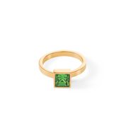 Anello Brilliant Square big oro-verde