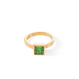 Anello Brilliant Square big oro-verde
