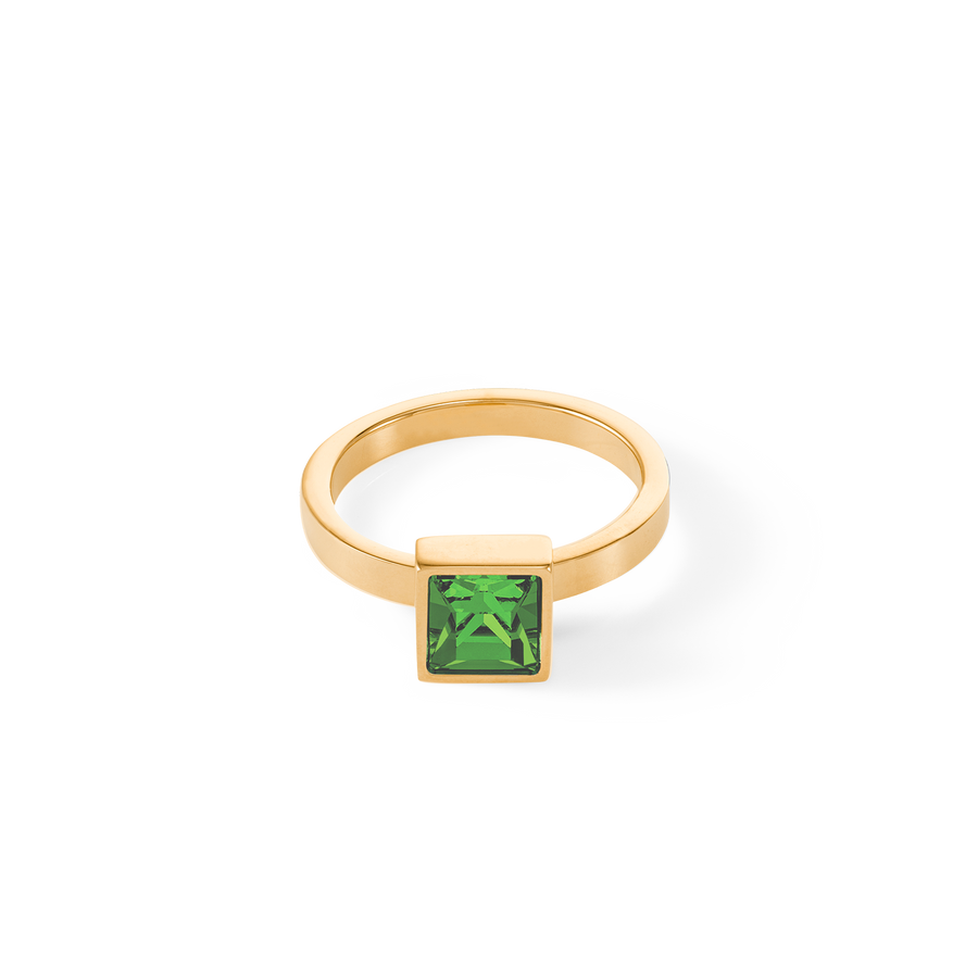 Anello Brilliant Square big oro-verde