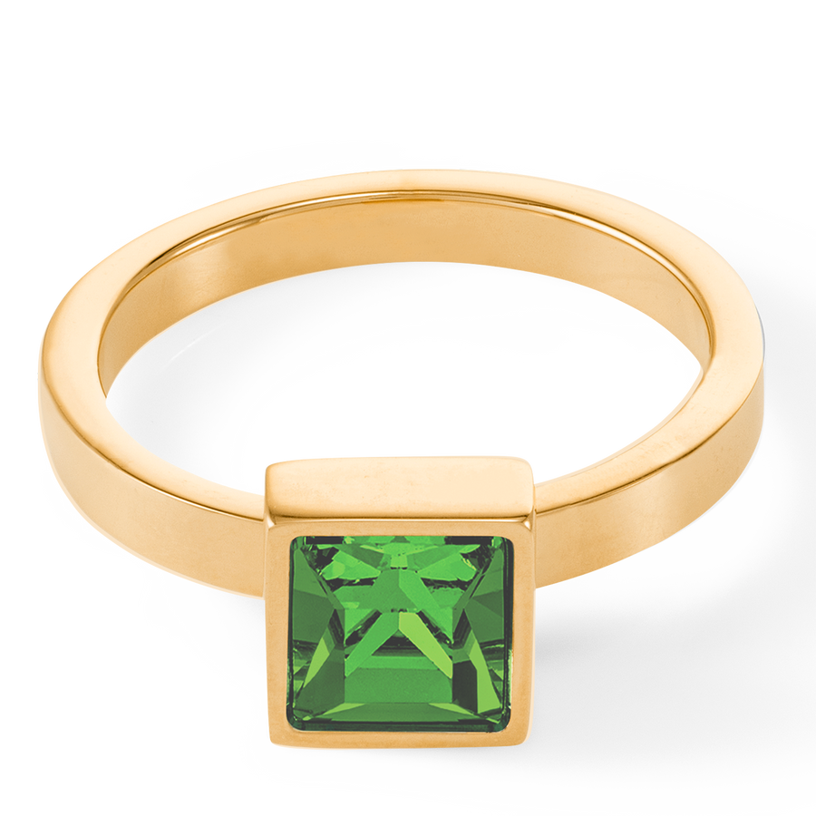 Anello Brilliant Square big oro-verde