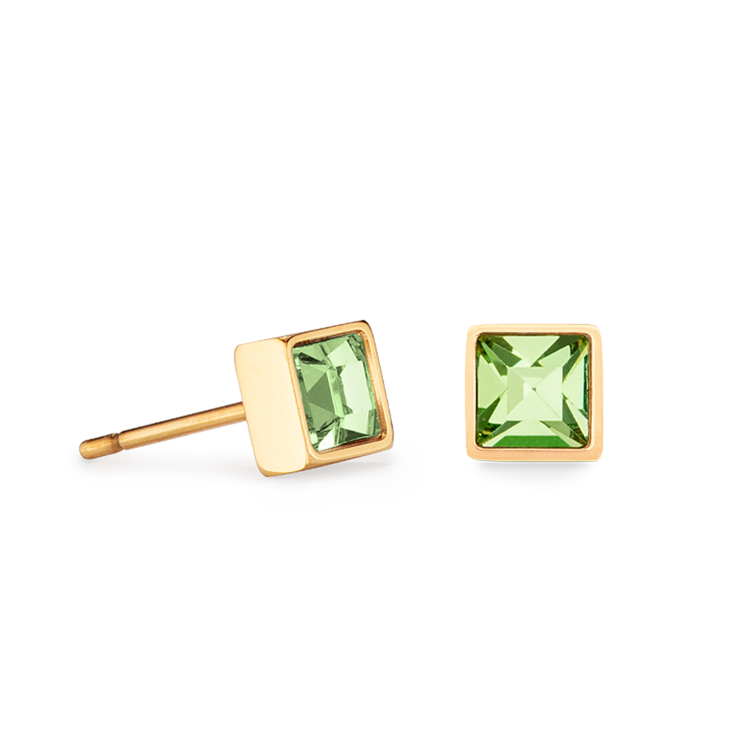 Orecchini Brillant Square small oro-verde