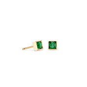 Orecchini Brillant Square small oro-verde scuro