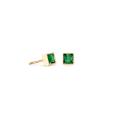 Orecchini Brillant Square small oro-verde scuro