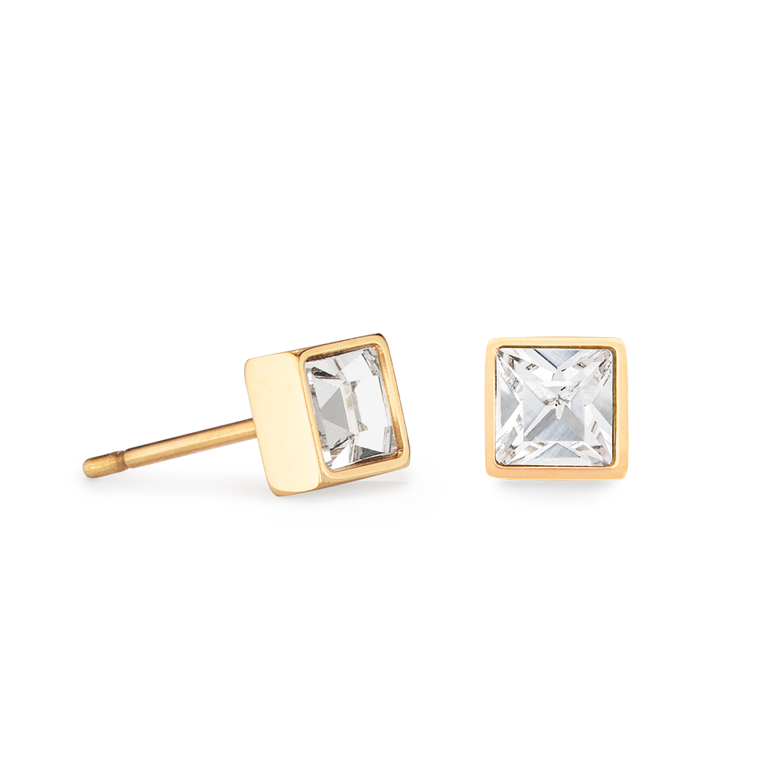Orecchini Brillant Square small oro-cristallo