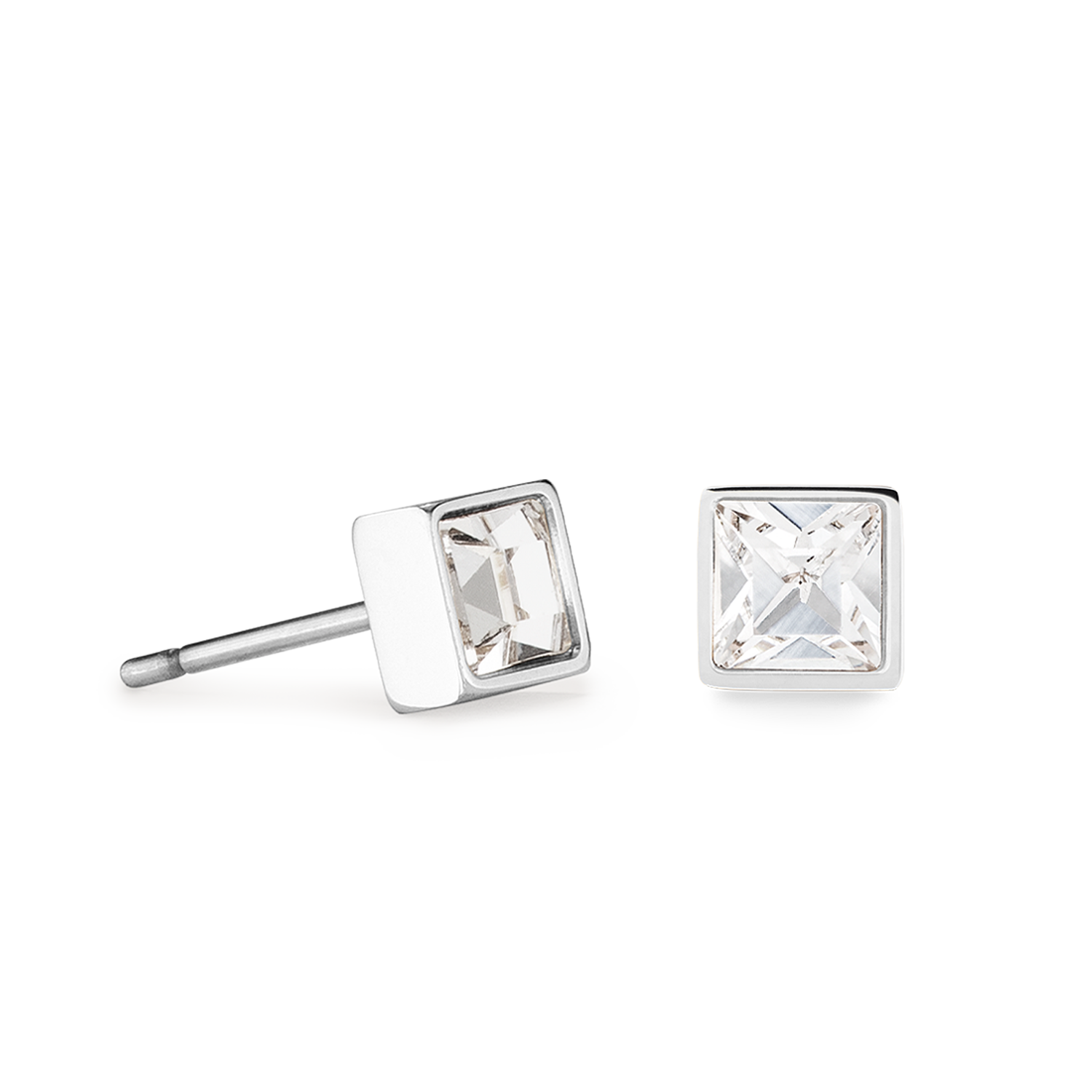 Orecchini Brillant Square small argento-cristallo