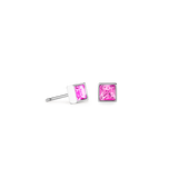 Orecchini Brillant Square small argento-rosa
