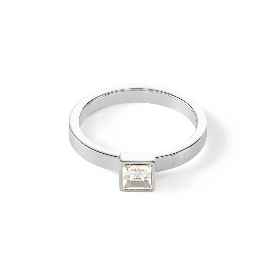 Brilliant Square small anello argento cristallo