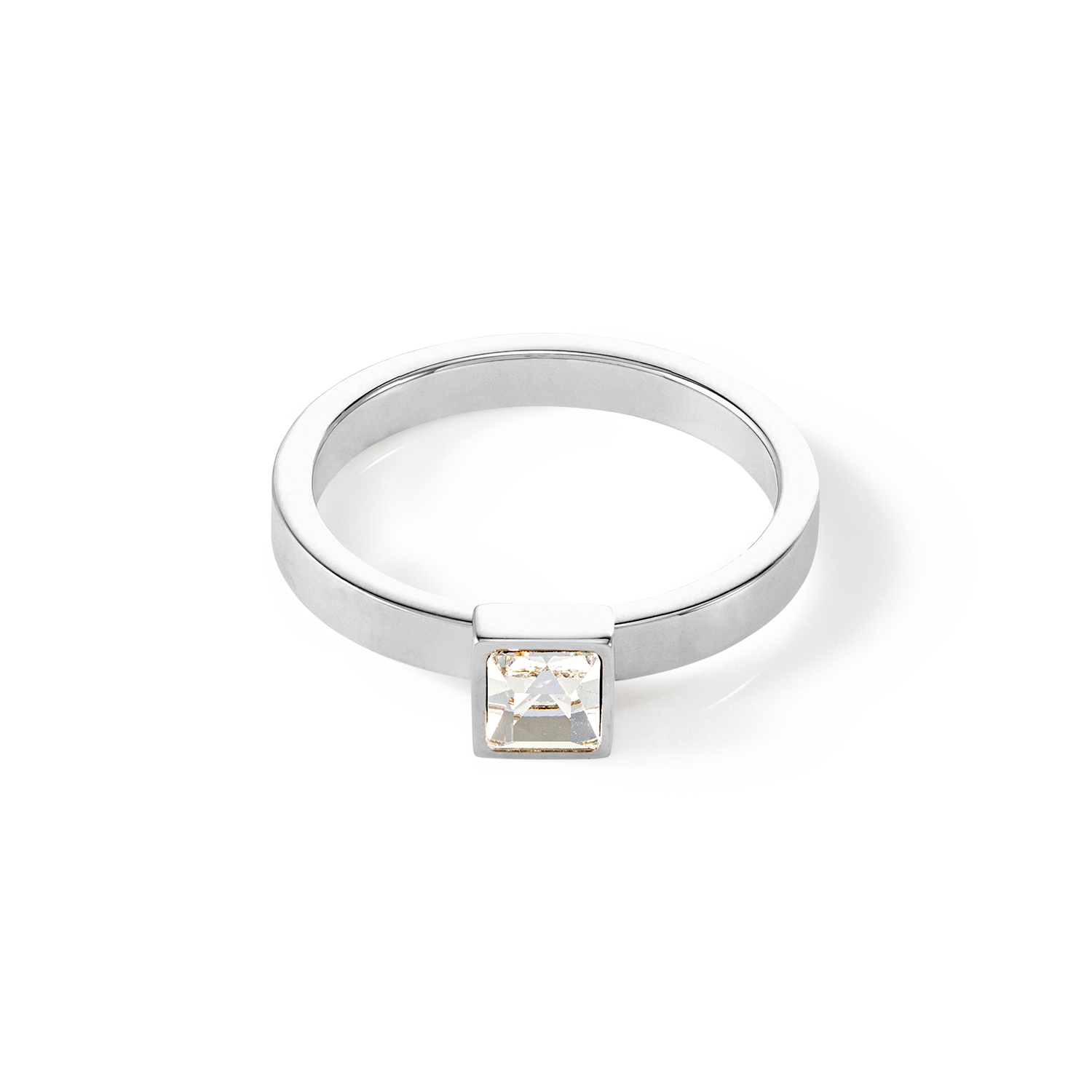 Brilliant Square small anello argento cristallo