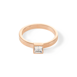Brilliant Square small anello oro rosa cristallo
