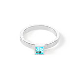 Brilliant Square small anello argento aqua