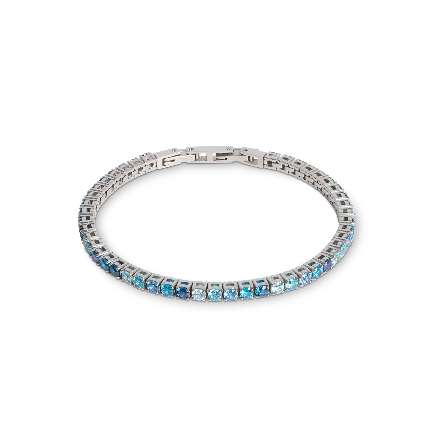 Bracciale tennis argento-blu