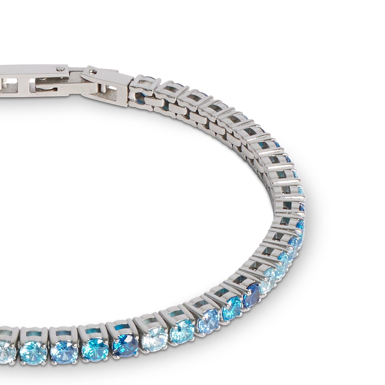 Bracciale tennis argento-blu