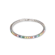 Bracciale tennis argento-multicolore