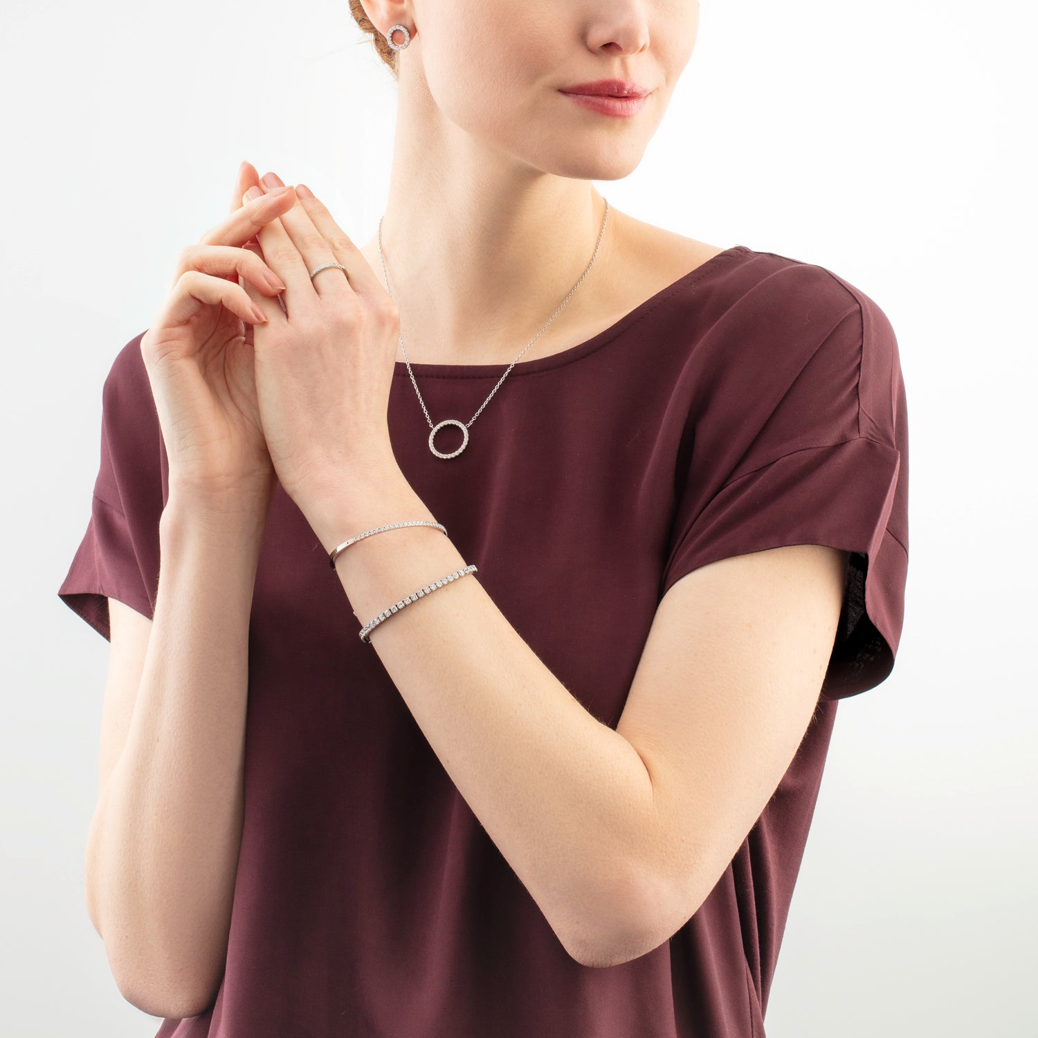 Bracciale tennis argento-cristallo