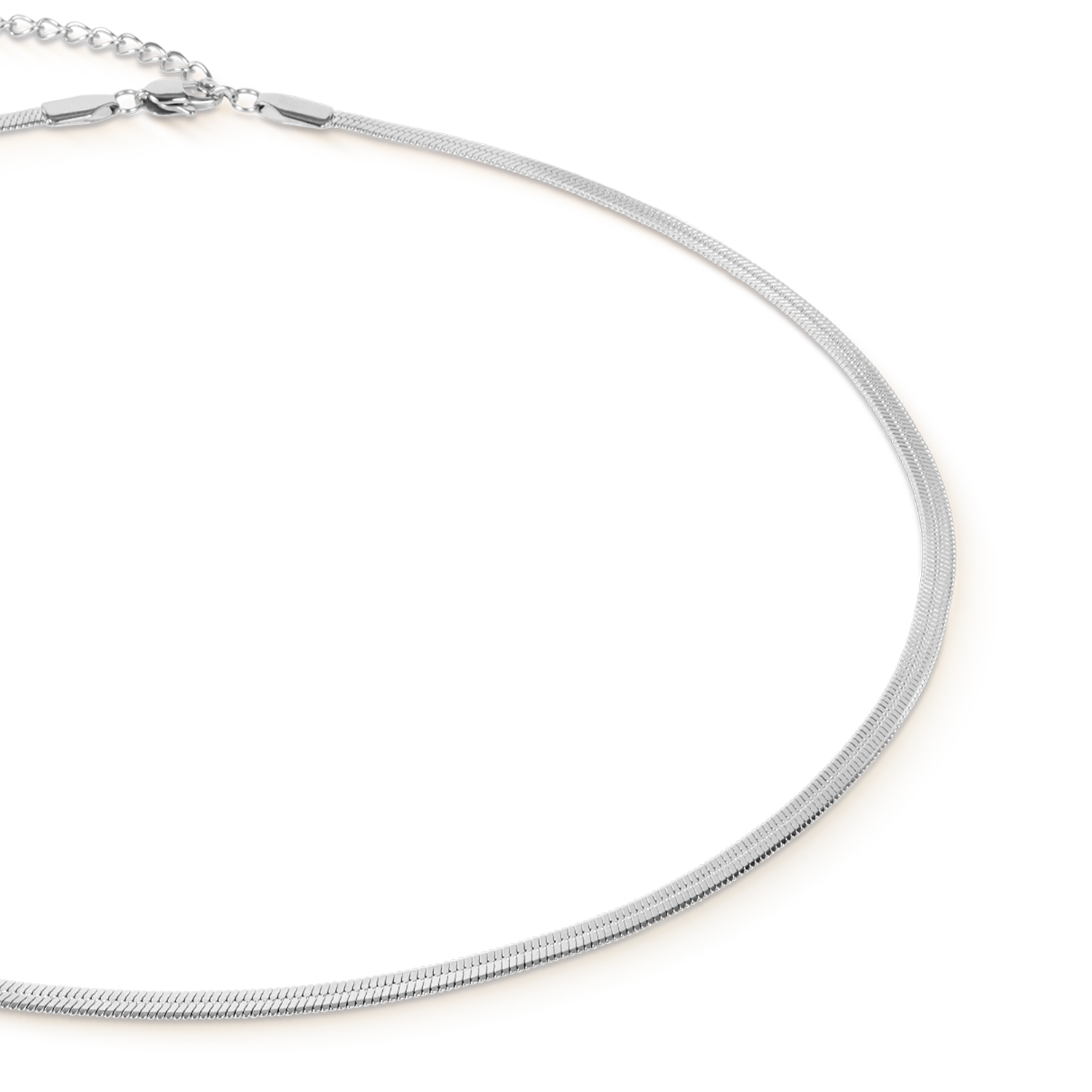 Collana snake piatta argento