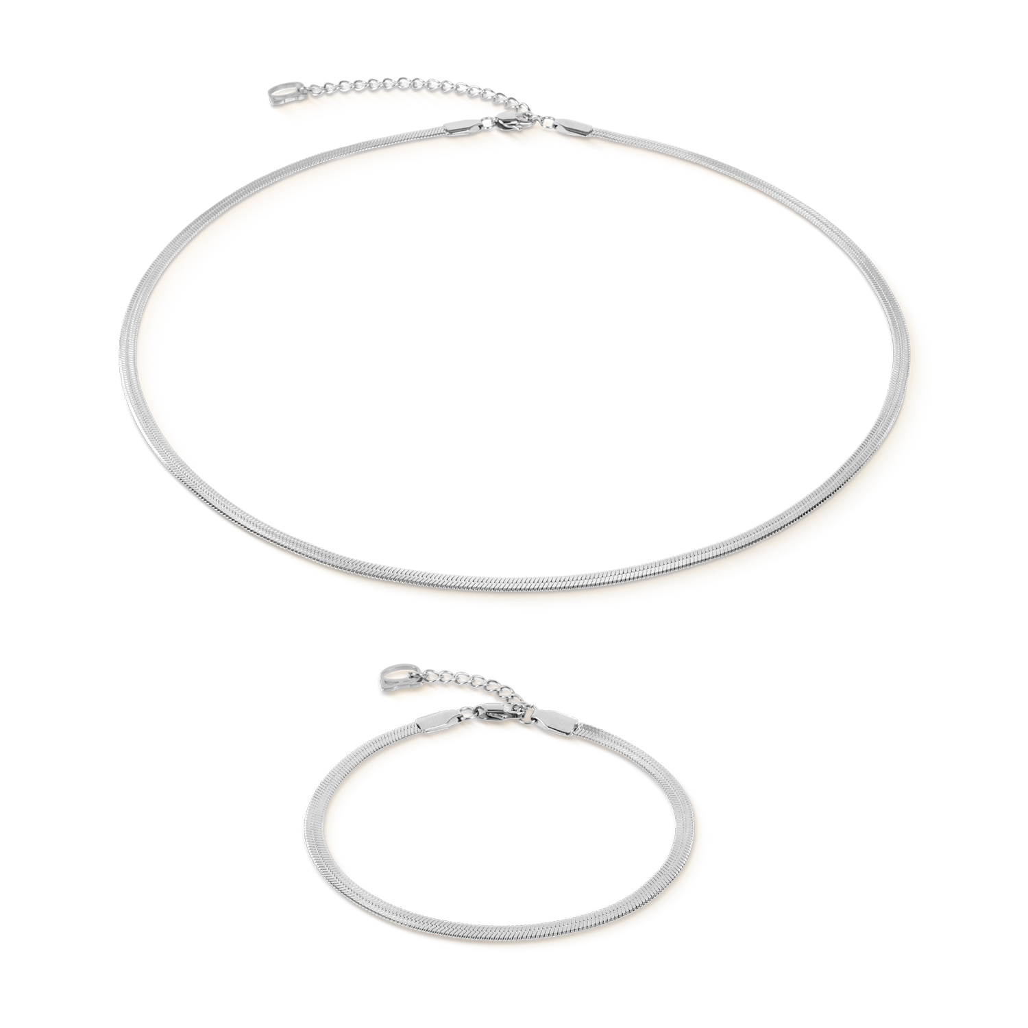 Collana snake piatta argento