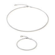 Collana snake piatta argento