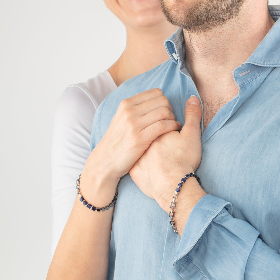 Unisex bracciale Fusion link chain blu