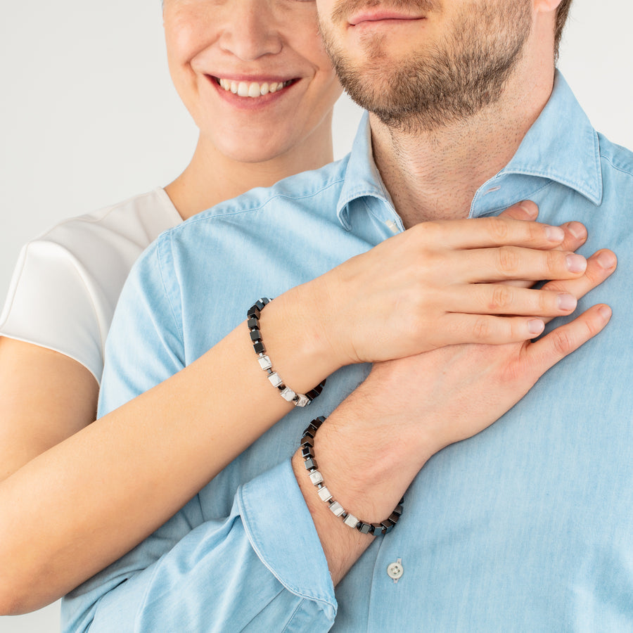 Unisex bracciale precious cubes bianco