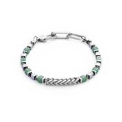 Bracciale Precious Cubes e Chain verde-argento