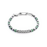 Bracciale Precious Cubes e Chain verde-argento