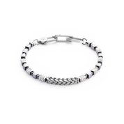 Bracciale Cubi Preziosi e Chain bianco-argento