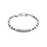 Bracciale Cubi Preziosi e Chain bianco-argento