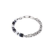 Bracciale Fusion Snake Chain nero-argento