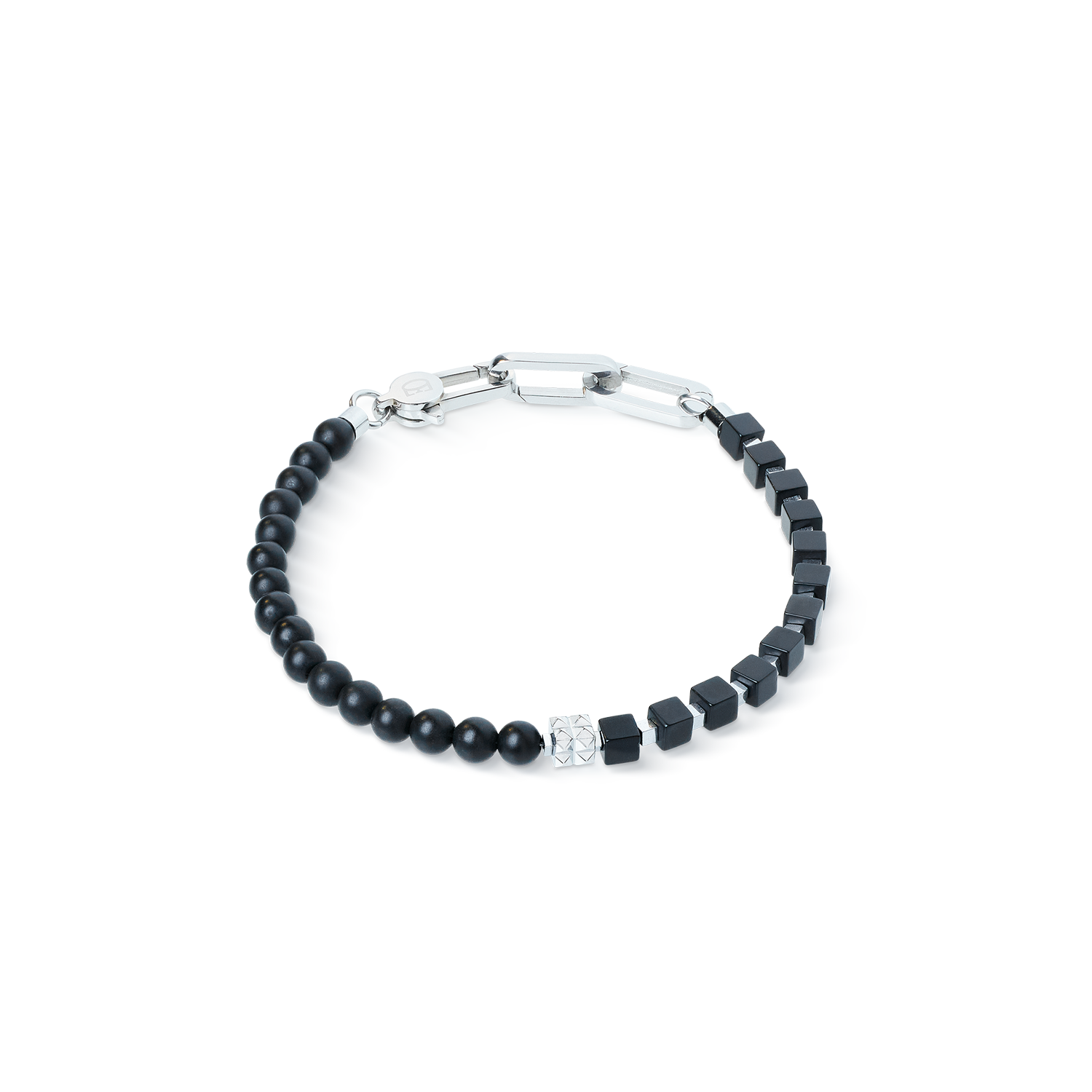 Bracciale Spikes Fusion Onyx nero-argento