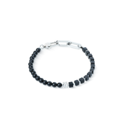 Bracciale Spikes Fusion Onyx nero-argento