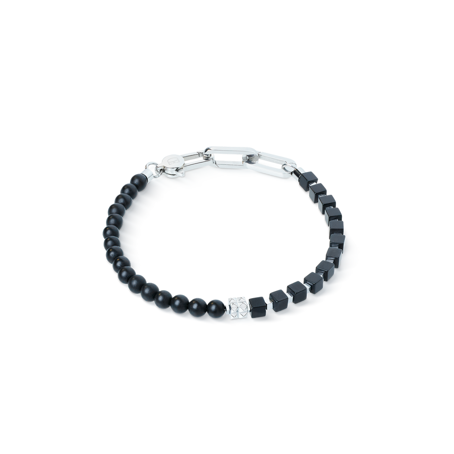 Bracciale Spikes Fusion Onyx nero-argento