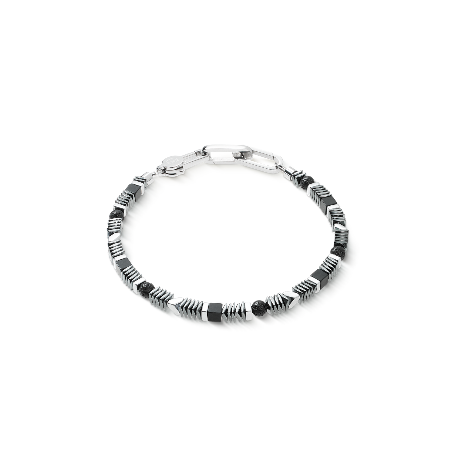 Bracciale Cadence Shape Mix nero-argento