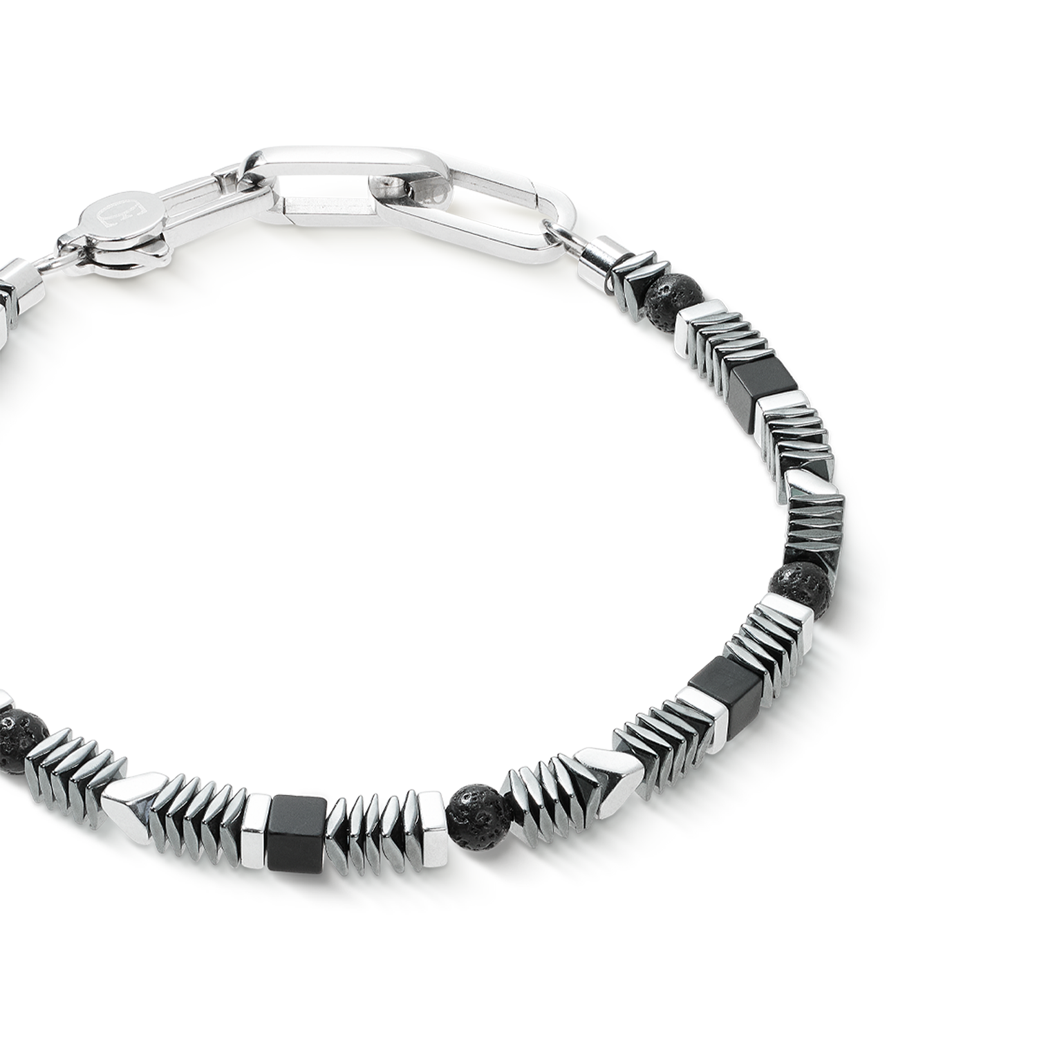 Bracciale Cadence Shape Mix nero-argento