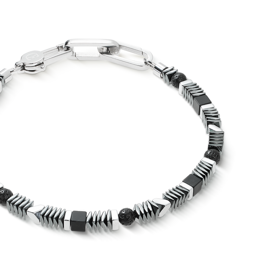 Bracciale Cadence Shape Mix nero-argento