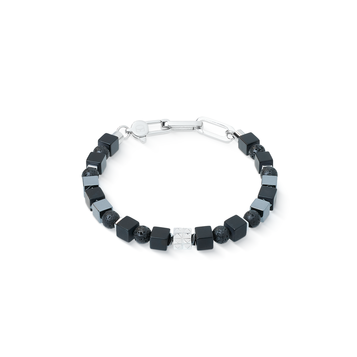 Bracciale Spikes Shape Mix nero-argento