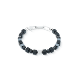 Bracciale Spikes Shape Mix nero-argento