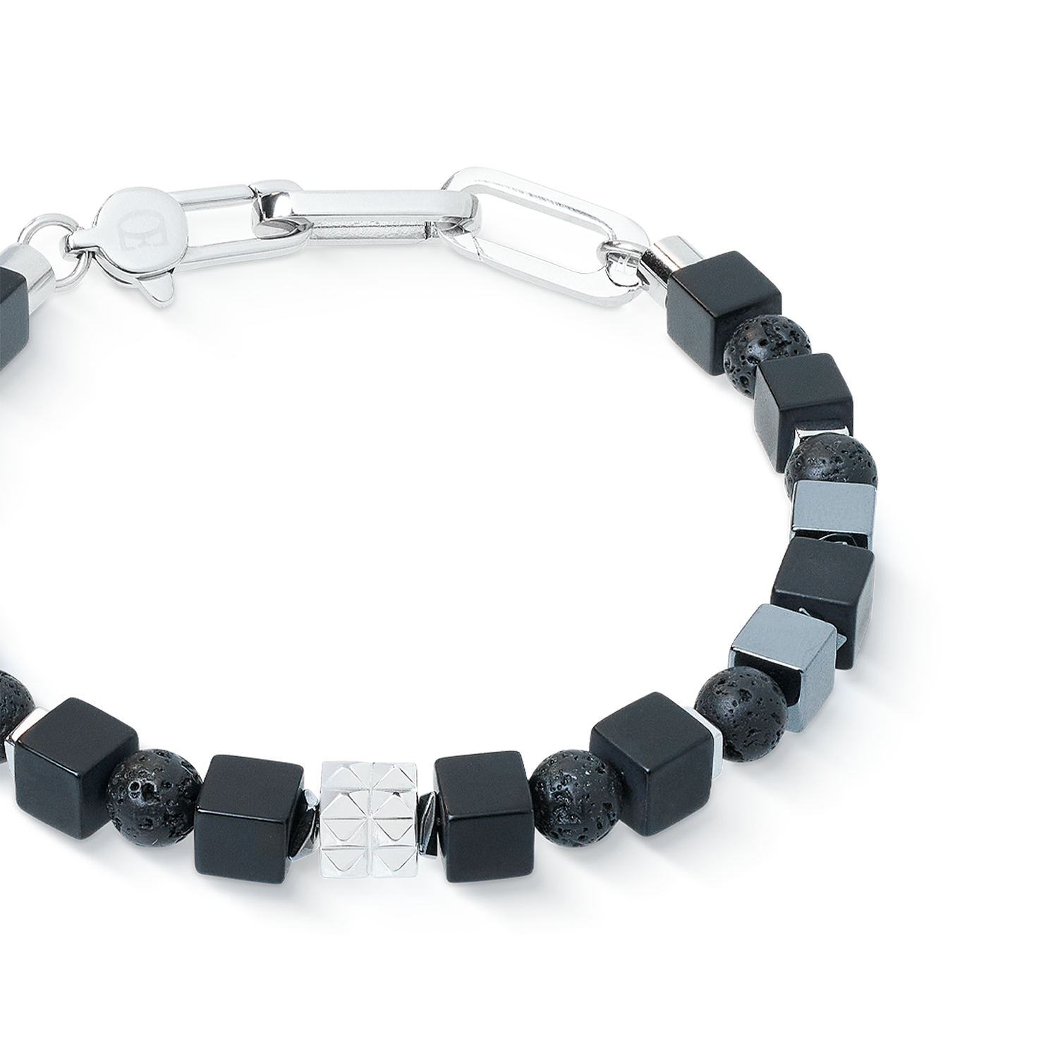 Bracciale Spikes Shape Mix nero-argento