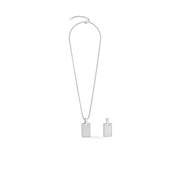 Collana Spikes in acciaio inox argento con pendente reversibile