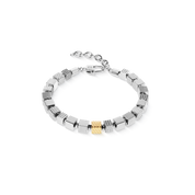 Bracciale cubes in acciaio inox Graphic Relief e acciaio inox gold