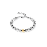 Bracciale cubes in acciaio inox Graphic Relief e acciaio inox gold