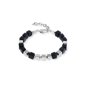 Bracciale onice Graphic Cubes in acciaio inox