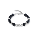Bracciale onice Graphic Cubes in acciaio inox