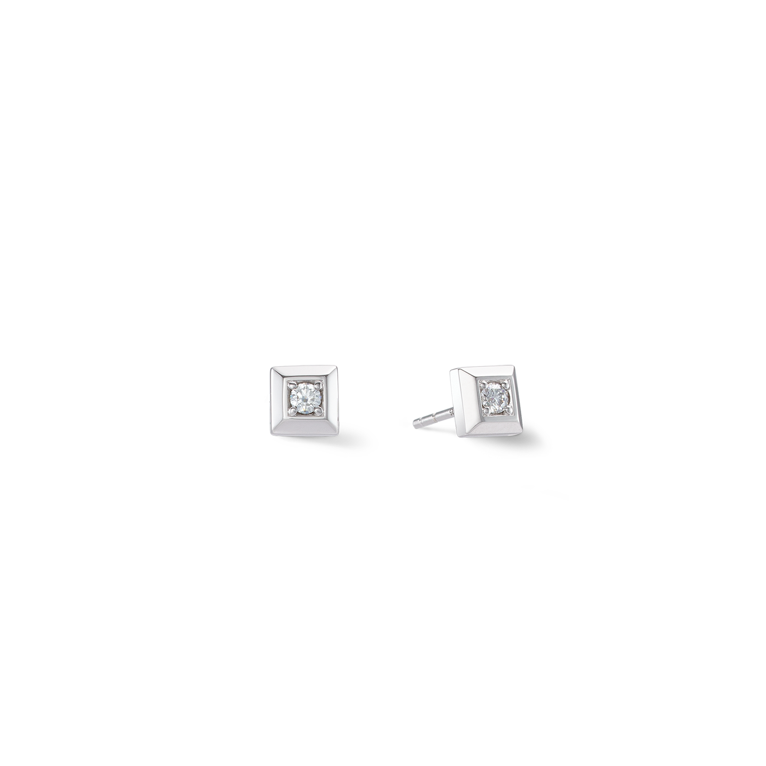 STATEMENT Collection Sparkling Square orecchini 6 mm argento